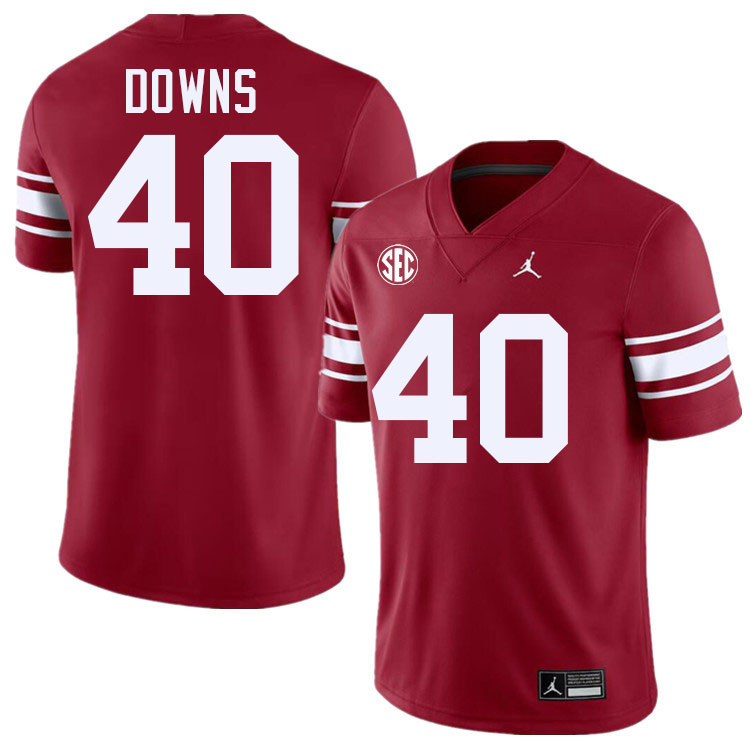 Oklahoma Sooners #40 Ethan Downs College Football Jerseys,Uniforms-Throwback